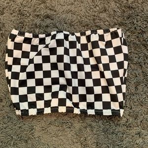 Checker Patterned Tube Top